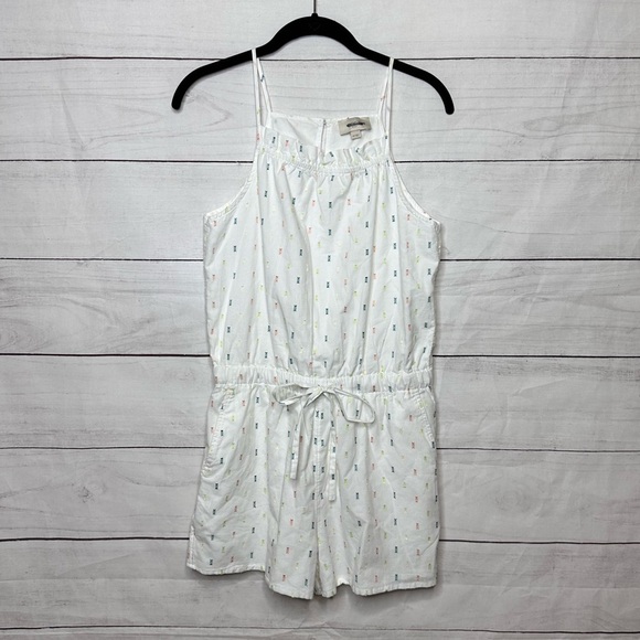 Loft White Embroidered Strappy Romper Size XS - Picture 3 of 10